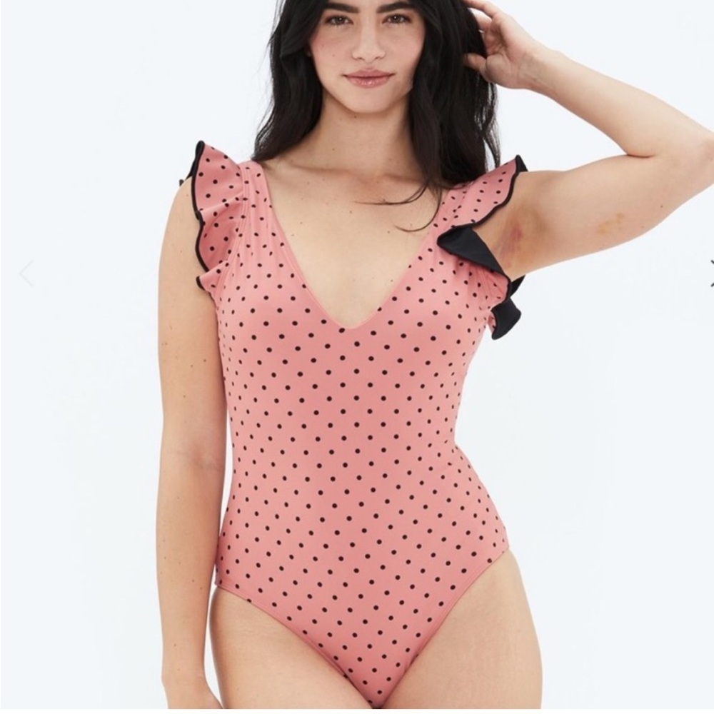 Summersalt The Ruffle Backflip One Piece Swimsuit On Pointe Polka Dots | size 12